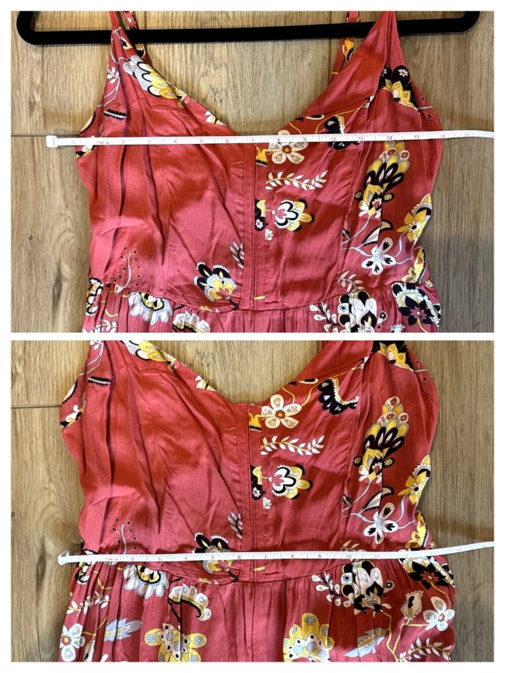 Jams World Red Floral Wide Leg Jumpsuit Size Small - Picture 4 of 6